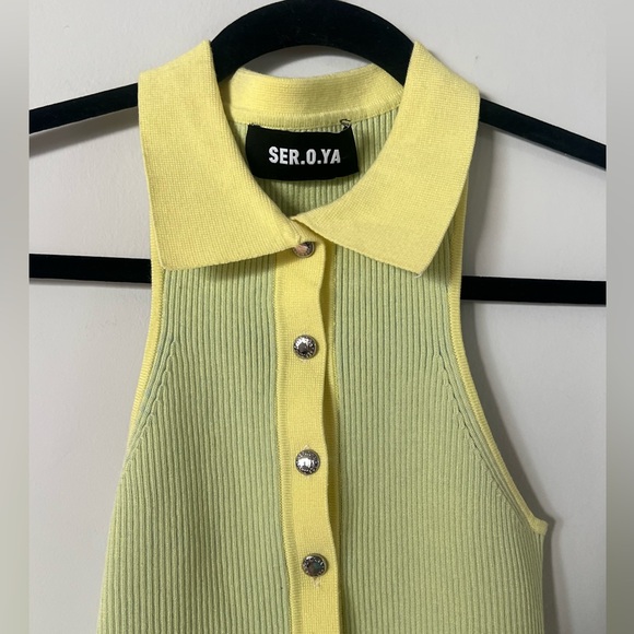 New SER.O.YA Ribbed Collared Polo Bodysuit - Picture 3 of 10